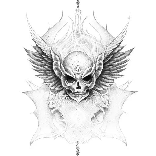 fallen angel tattoo design idea