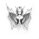 fallen angel tattoo design idea