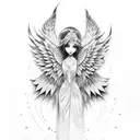 fallen angel tattoo design idea