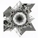 A smoke effect wrapping around a geometric design tattoo design idea