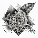 A smoke effect wrapping around a geometric design tattoo design idea