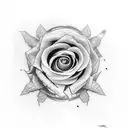 tekst with clouds and rosed tattoo design idea