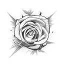 tekst with clouds and rosed tattoo design idea