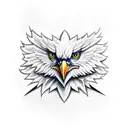 LOVE with eagle wings  tattoo design idea