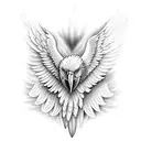 LOVE with eagle wings  tattoo design idea