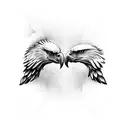 LOVE with eagle wings  tattoo design idea