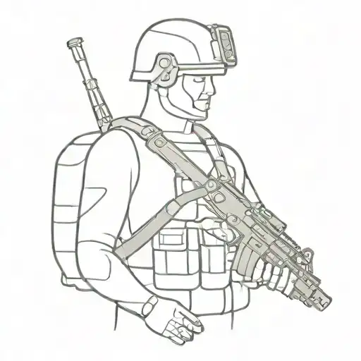 Diabetic type 1 soldier standing tattoo design idea