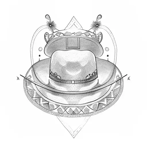 sombrero y letra T tattoo design idea