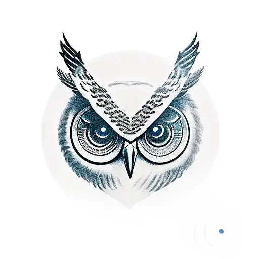 owl ontop of athena with Greek numbers  tattoo design idea