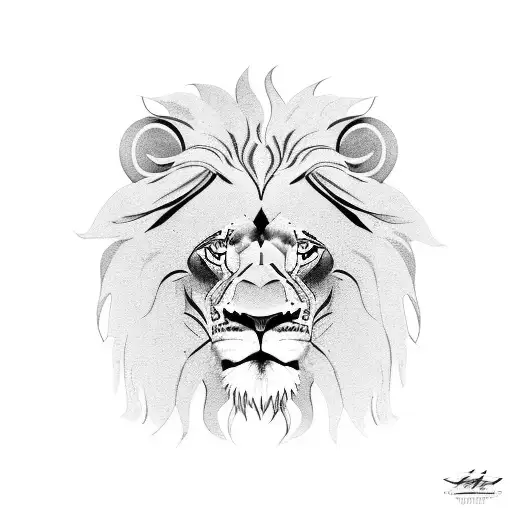 lion clawing out tattoo design idea