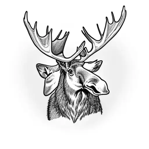 moose wearing RCMP uniform tattoo design idea