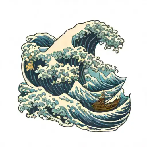 The Great Wave off Kanagawa tattoo design idea
