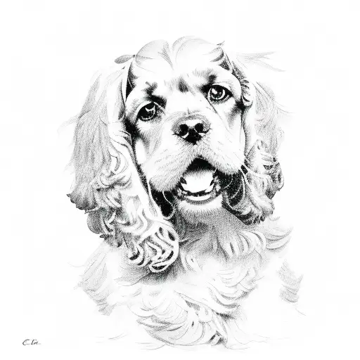cocker spaniel tattoo design idea