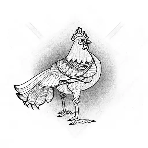 chicken tattoo design idea