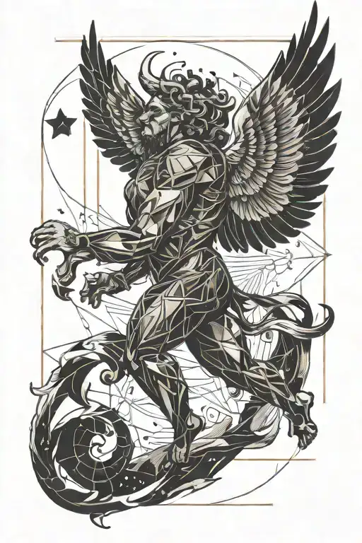 Icarus falling from the sky Taurus constellation tattoo design idea