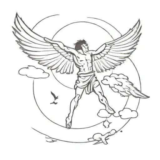 Icarus falling from the sky  tattoo design idea