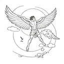 Icarus falling from the sky  tattoo design idea
