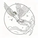Icarus falling from the sky  tattoo design idea