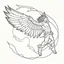 Icarus falling from the sky  tattoo design idea
