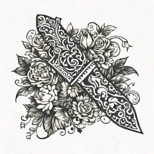 Incorporate intricate knife designs into a culinary themed sleeve tattoo tattoo design idea