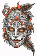 narcotics anonymous mask   tattoo design idea