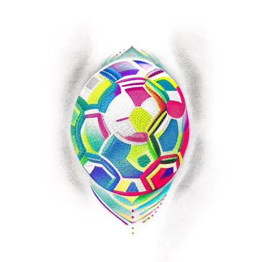 A handball player with vibrant rainbow-colored tattoos tattoo design idea