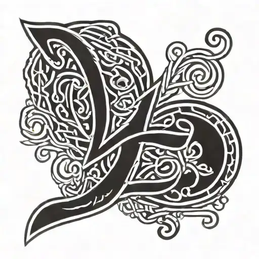 use letters B K Celtic icon love heart made entirely tattoo design idea