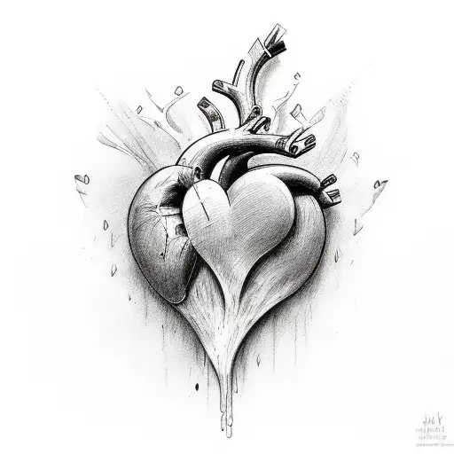 Crying Heart tattoo design idea