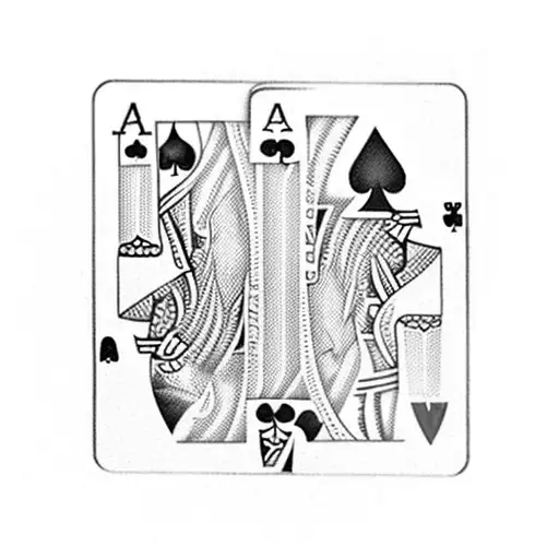 Poker Card Ace of Hearts but the Card is in the middle from the upside to the down Side ripped  tattoo design idea