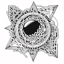 open trap top view tattoo design idea