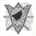 open trap top view tattoo design idea