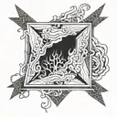 open trap top view tattoo design idea