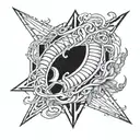 open trap top view tattoo design idea