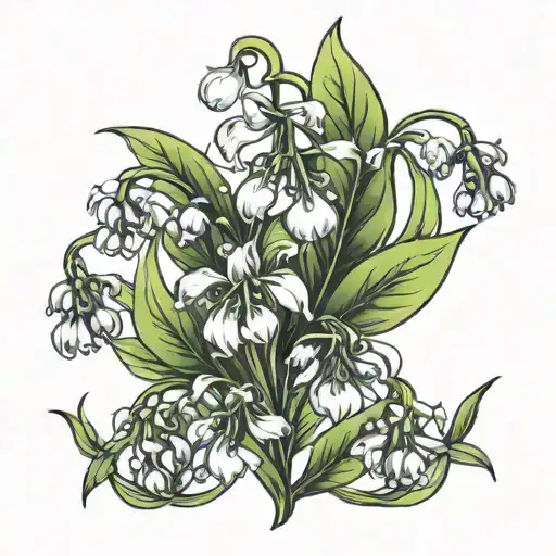 lung lily of the valley tattoo design idea