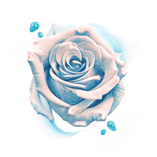 roses with invisible cat tattoo design idea
