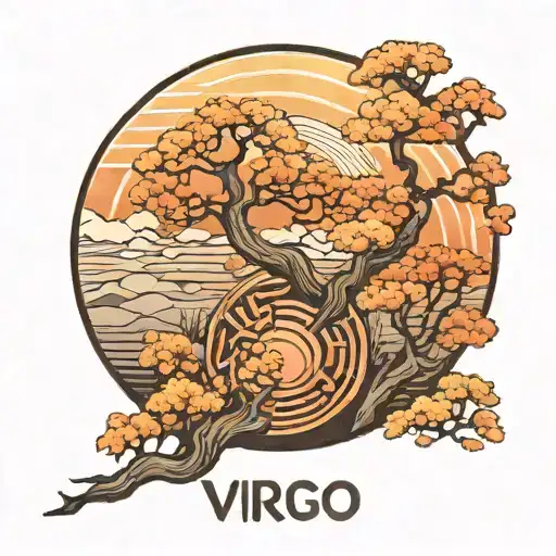 virgo symbol made only me like trees colors sunset tattoo design idea