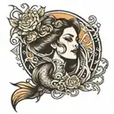 siren tattoo design idea