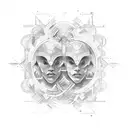 Gemini Virgo  tattoo design idea