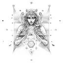 Gemini Virgo  tattoo design idea