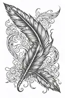 falling feather feather feather tattoo design idea