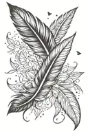 falling feather feather feather tattoo design idea