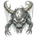 predator blood dripping tattoo design idea