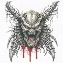 predator blood dripping tattoo design idea