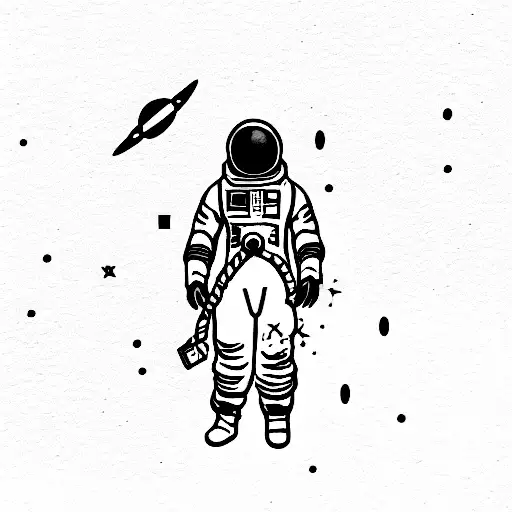 astronaut with bigbang tattoo design idea