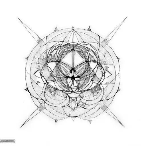 metatrons cube plus planets tattoo design idea