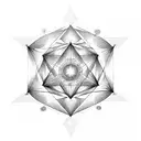 metatrons cube plus planets tattoo design idea