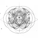 metatrons cube plus planets tattoo design idea