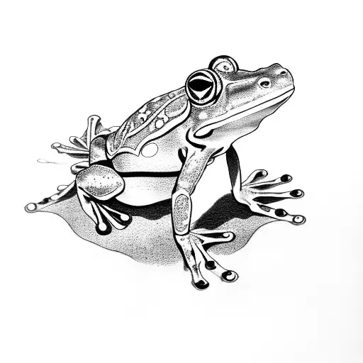 Frogs, sword, ninja tattoo design idea