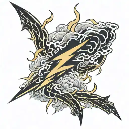 Japanese "Lightning Bolt" Tattoo Idea BlackInk AI