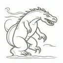 big foot fighting the loch ness monster no background tattoo design idea